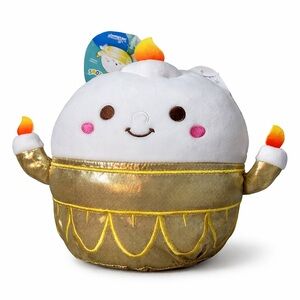 Disney Squishmallows Lumiere Plush Candle Beauty & The Beast Gold White 8” NWT